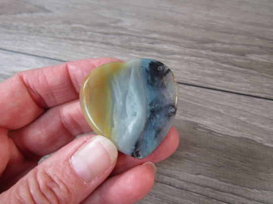 Moss Agate Heart Worry