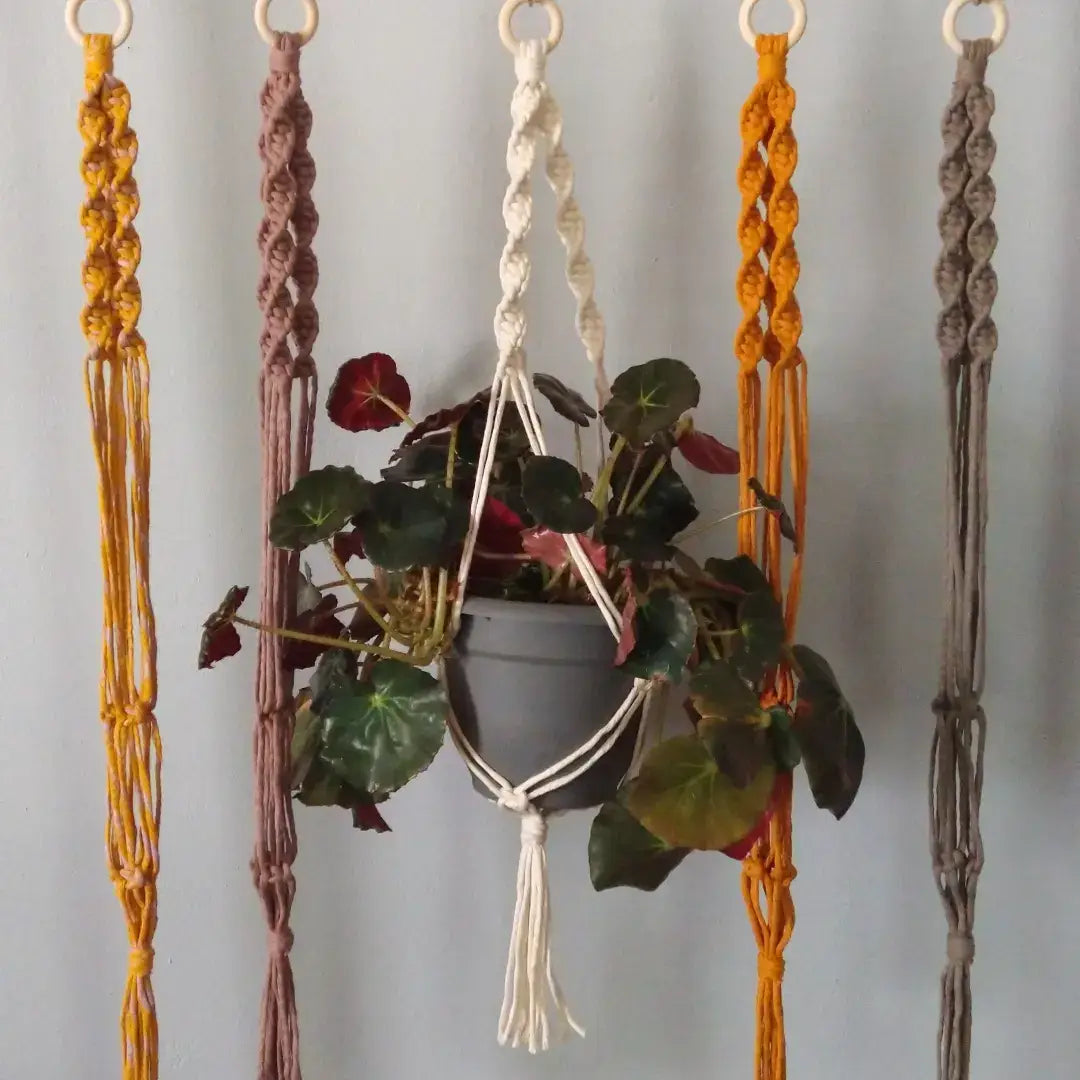 spiral macrame plant hanger Spiral Macrame Plant Hanger
