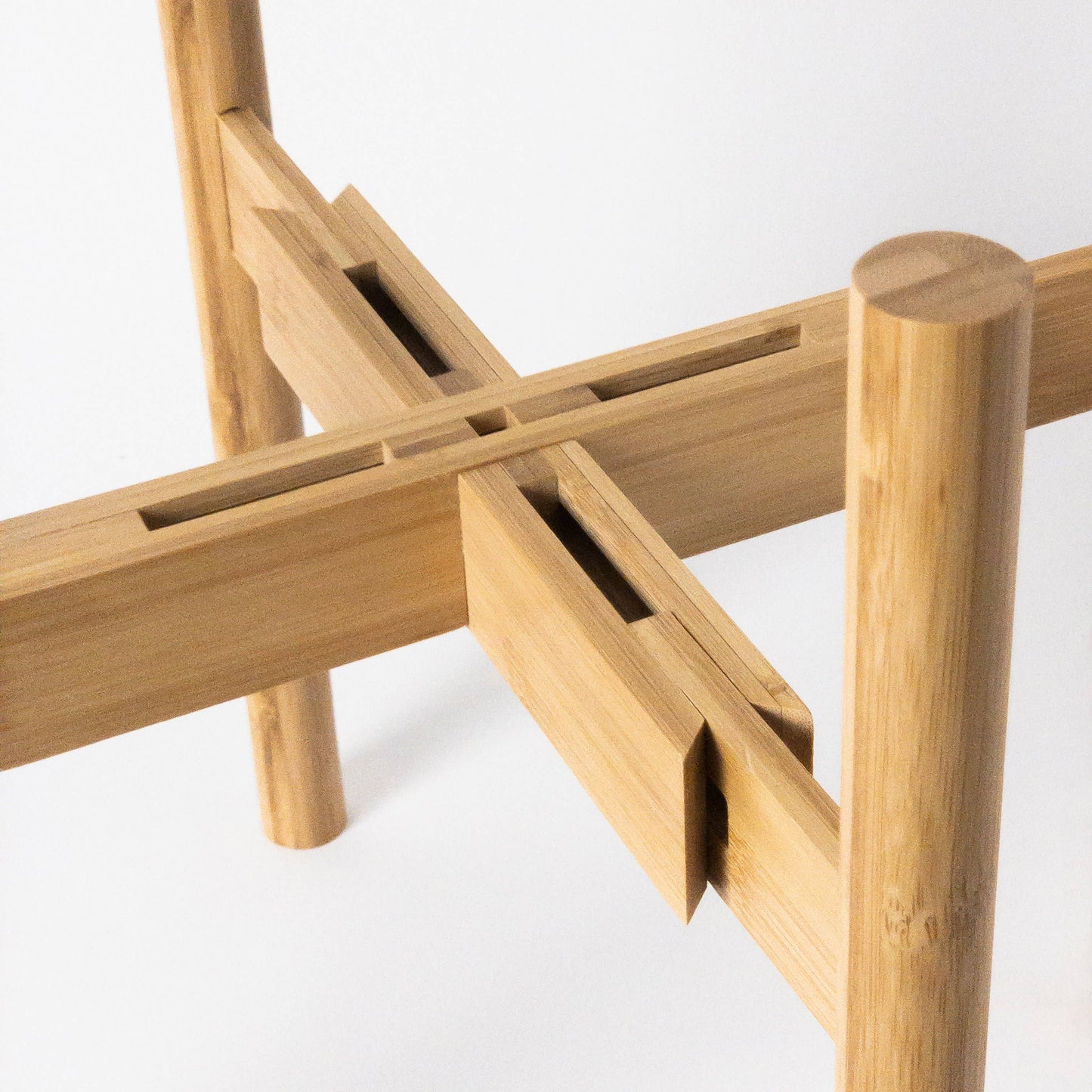 Adjustable Dark Bamboo Plant Stand