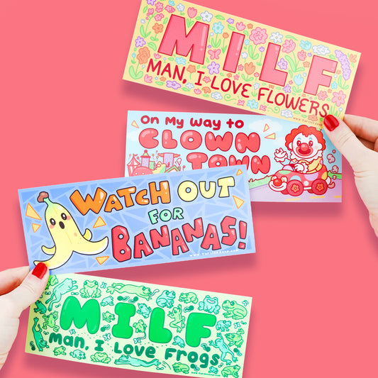 Man I Love Frogs MILF Funny Car MAGNET