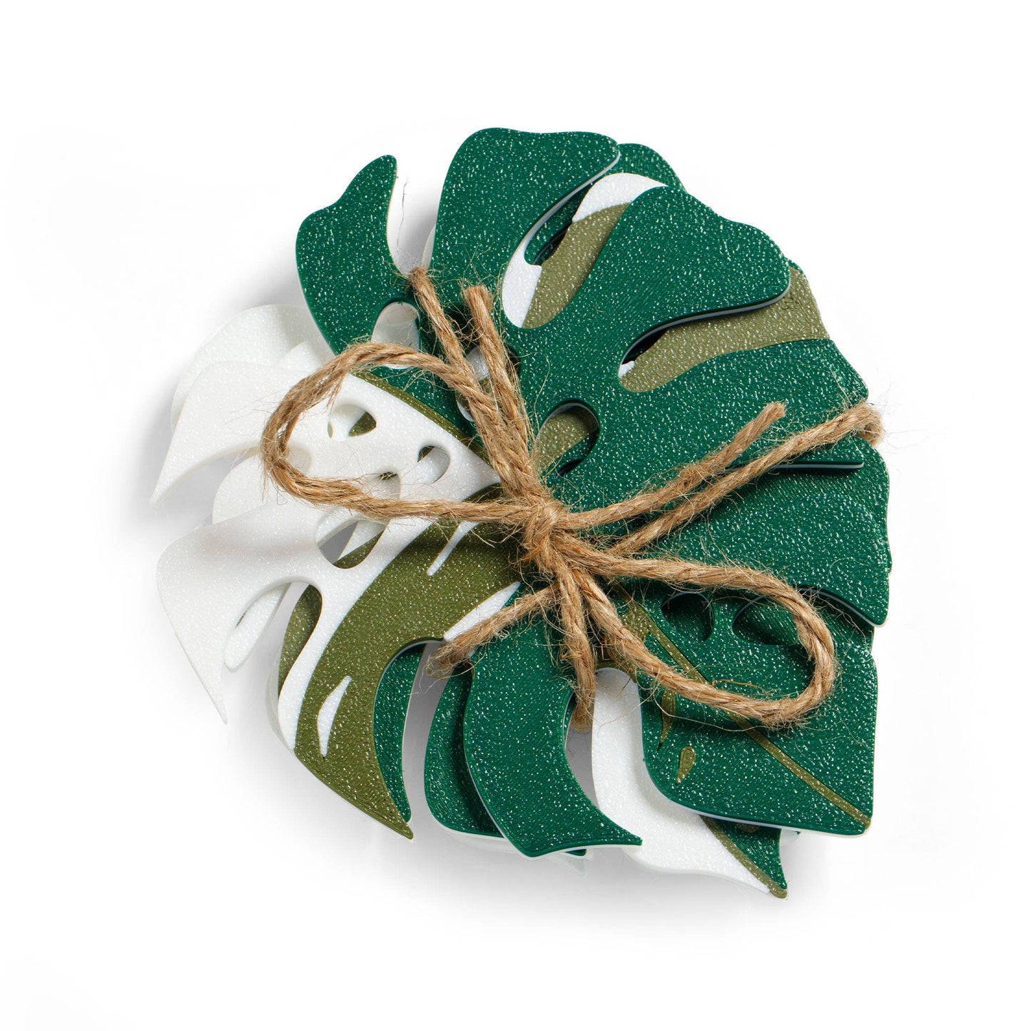 Tropical Monstera Leaf Cup Coasters Set of 4