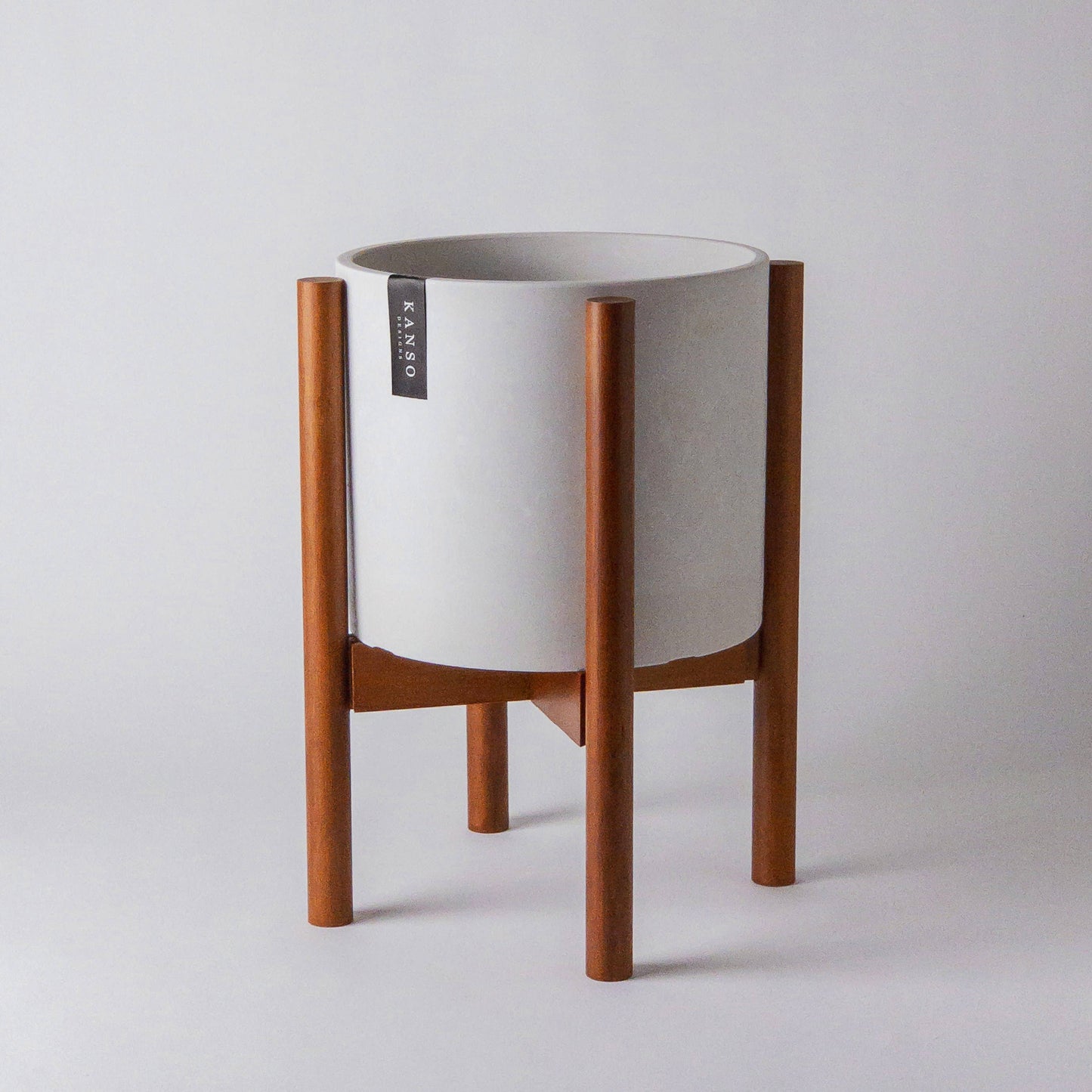 Adjustable Dark Bamboo Plant Stand