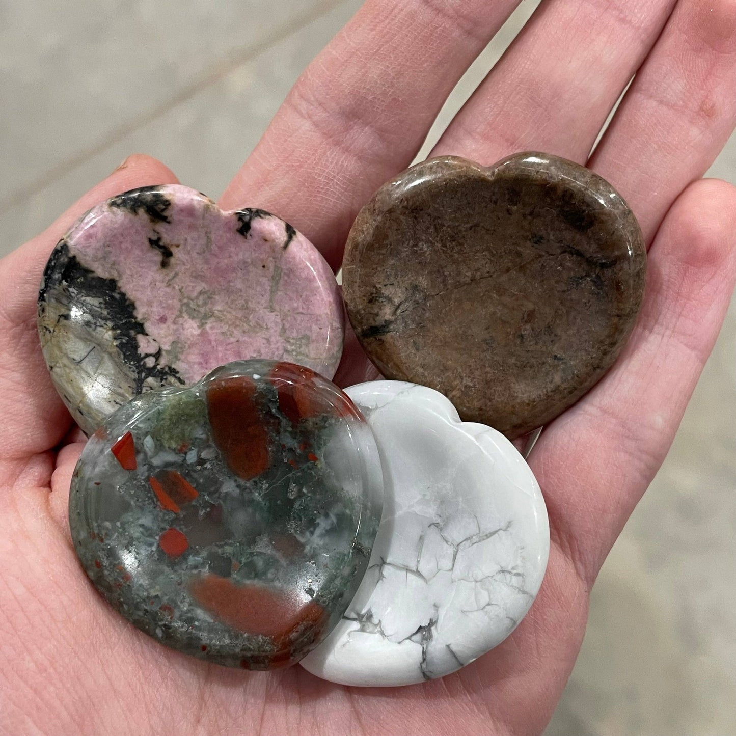 Moss Agate Heart Worry
