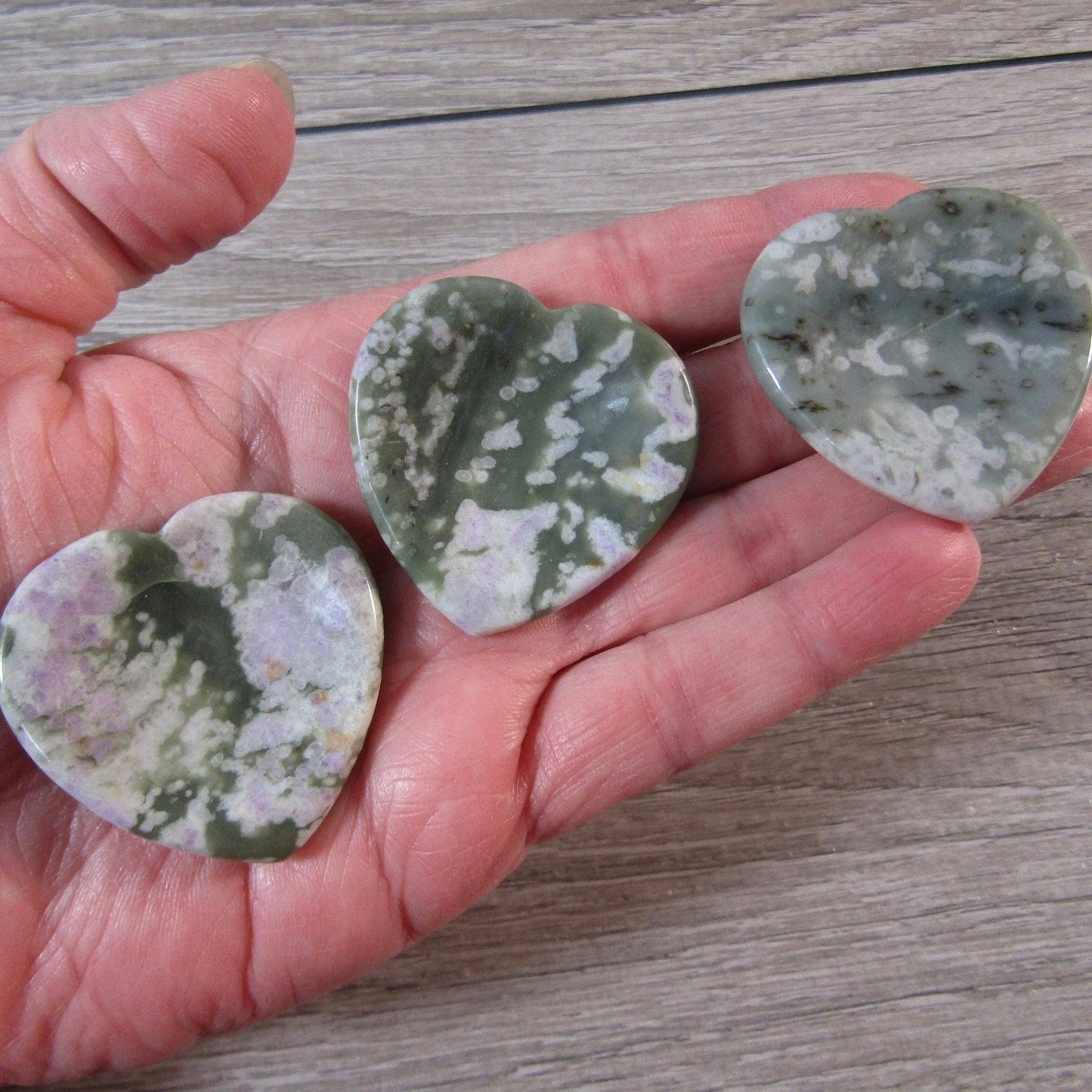 Moss Agate Heart Worry