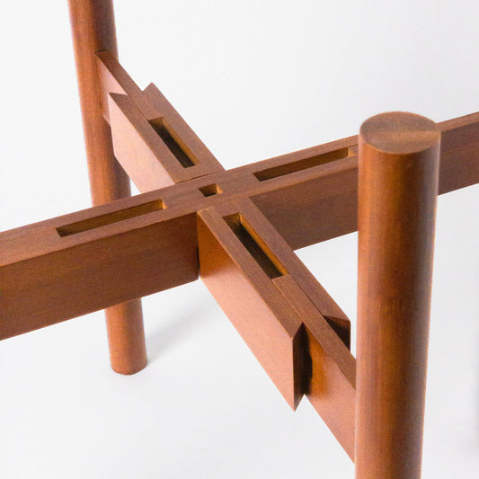 Adjustable Dark Bamboo Plant Stand