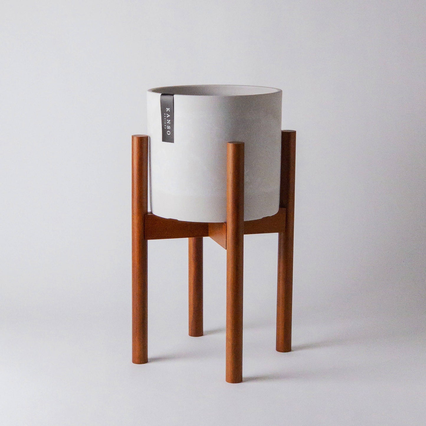 Adjustable Dark Bamboo Plant Stand