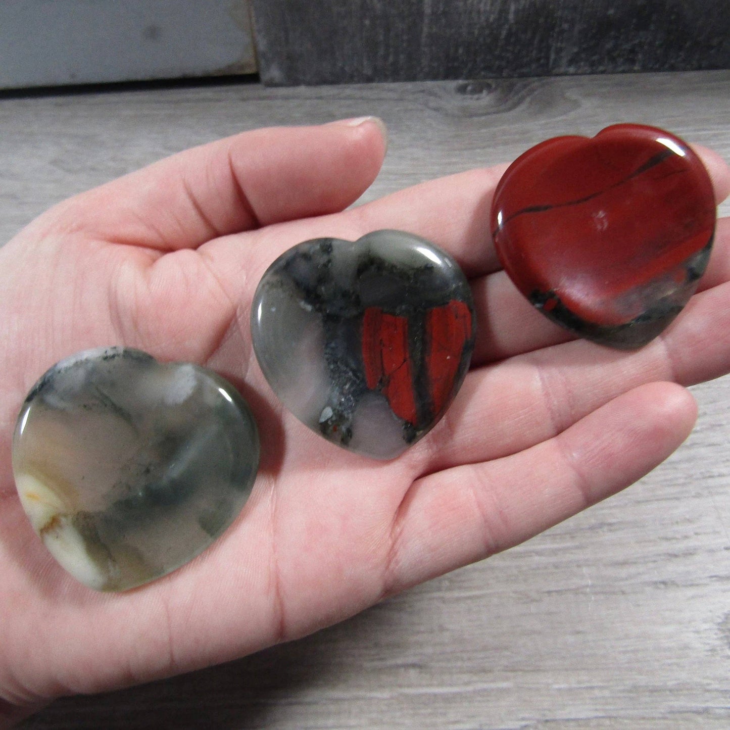 Moss Agate Heart Worry