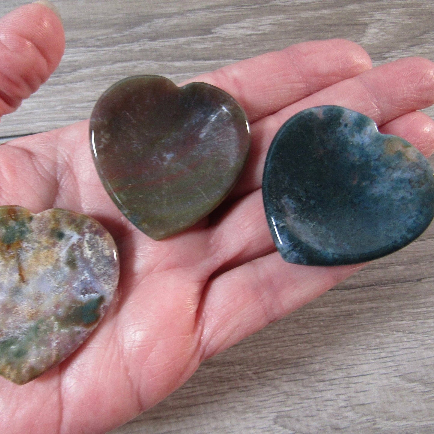 Moss Agate Heart Worry