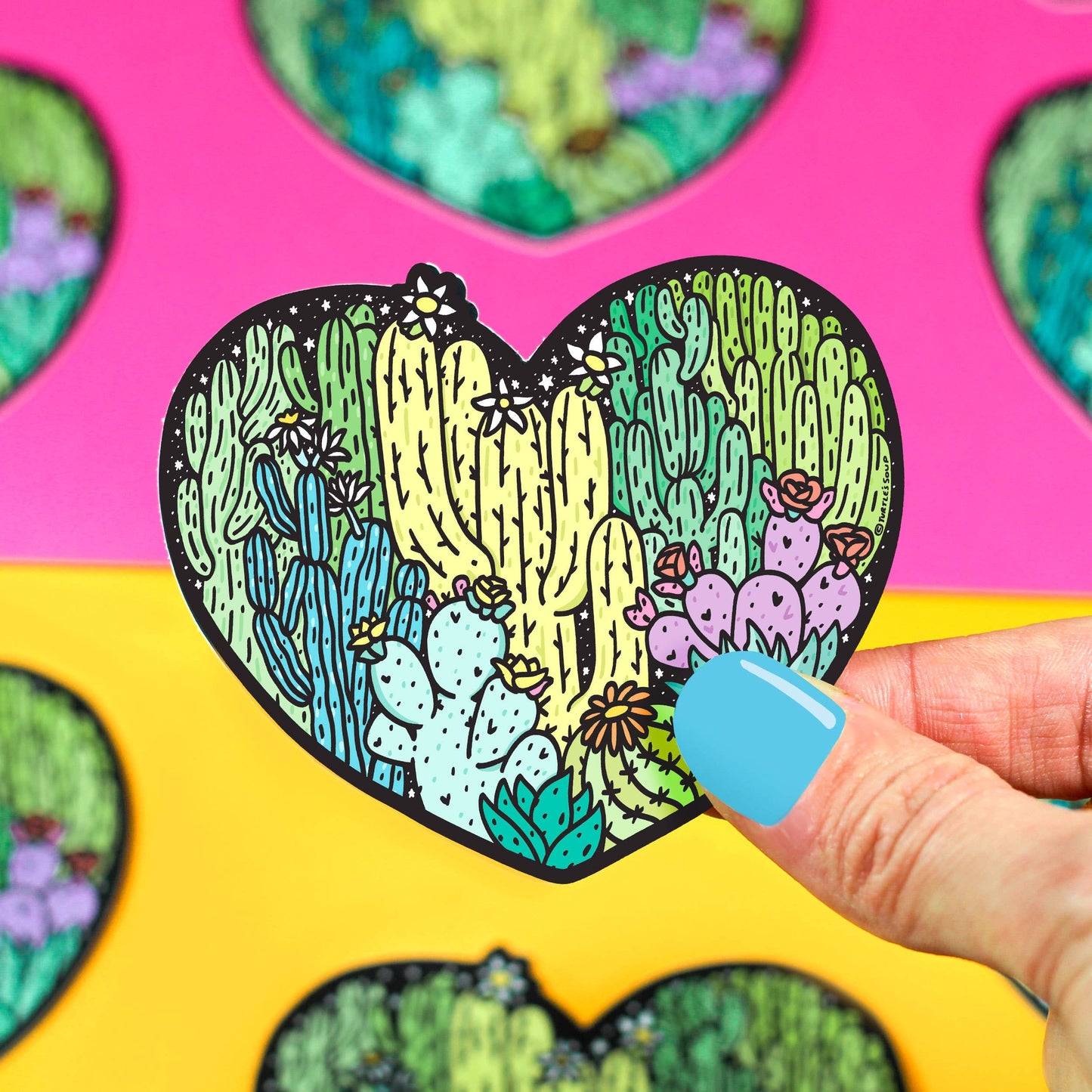 Cactus Heart Cacti Succulent Garden Desert Vinyl Sticker
