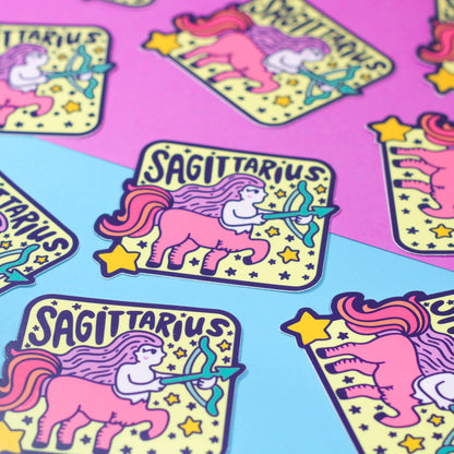 Zodiac Astrology Horoscope Vinyl Stickers Featuring All 12 Star Sign Symbols and Names