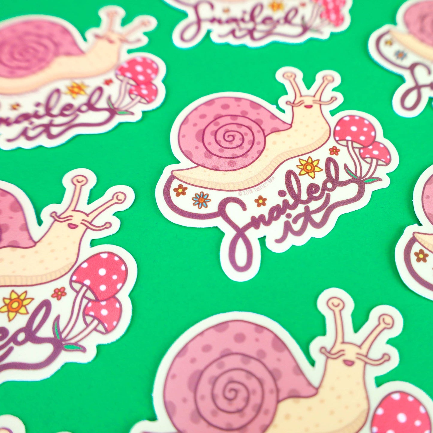 Snailed It Snail Silly Animal Pun Vinyl Sticker