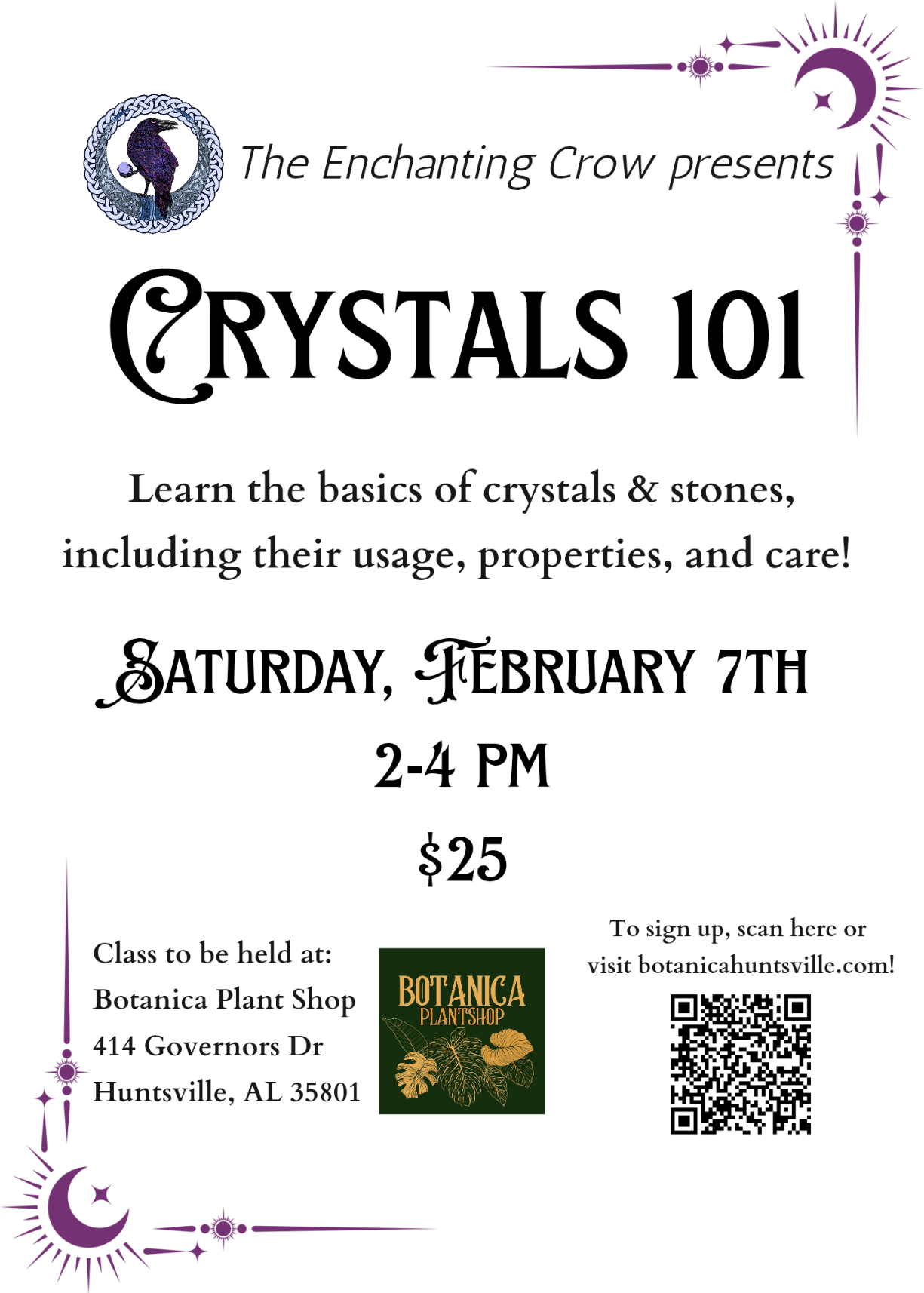 Crystals 101 - 2/7@ 2-4 PM