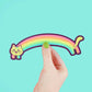 Rainbow Kitty Cat Pride LGBTQ Ally Long Vinyl Sticker