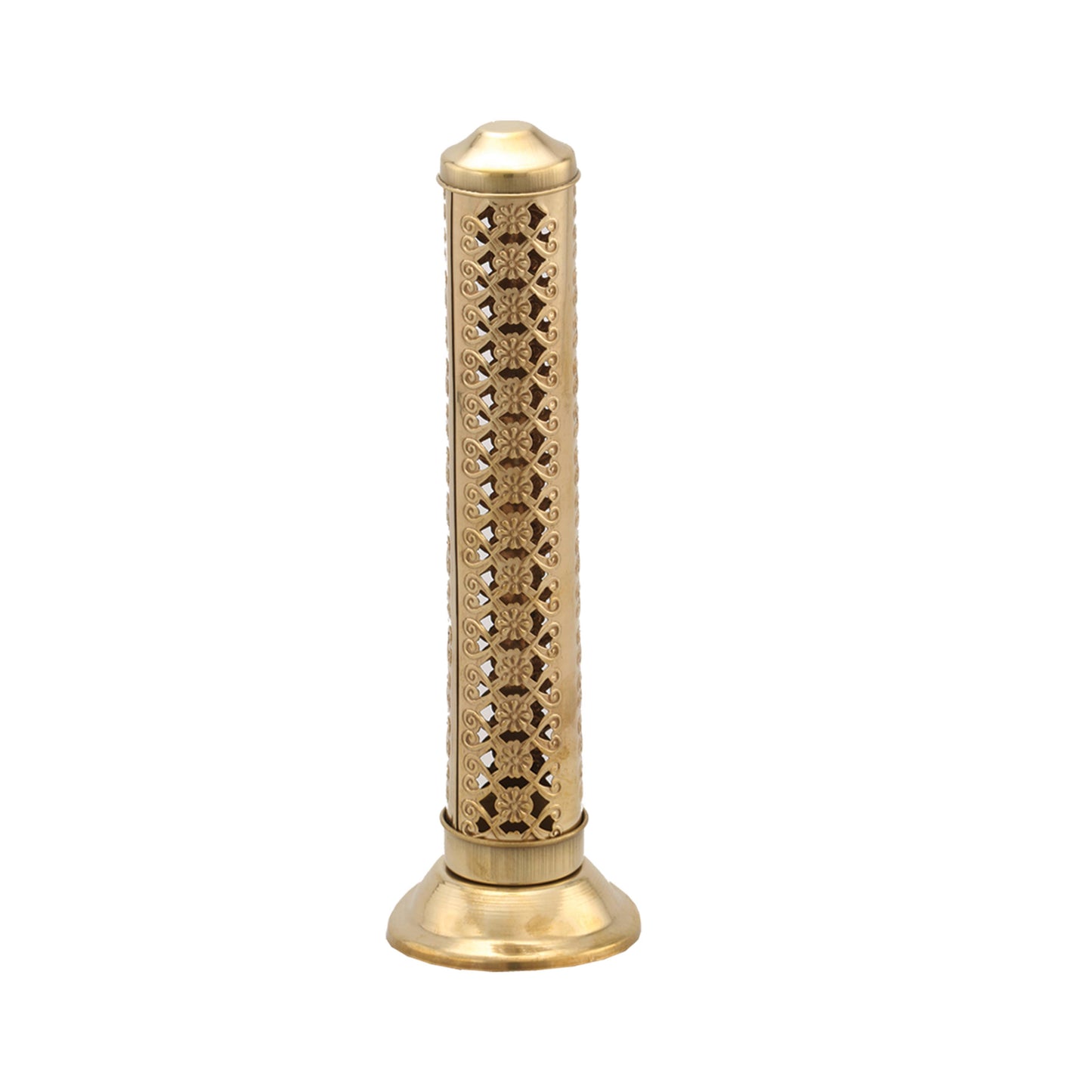 Brass Incense Burner Tower (Small Flowers)
