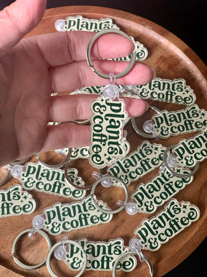 Plants & Coffee Keychain