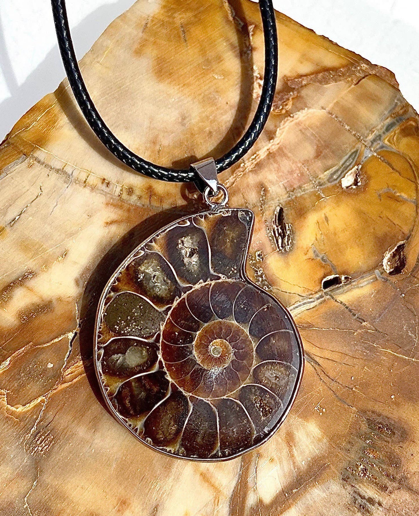 Ammonite Pendant Healing Crystal Energy