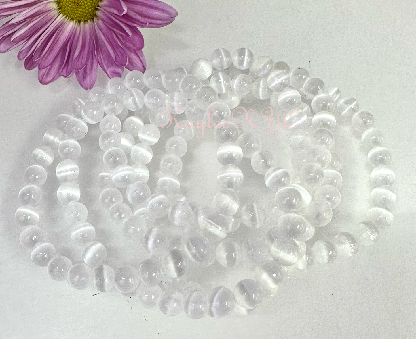 Selenite 6mm 7.5” Stretch Bracelet