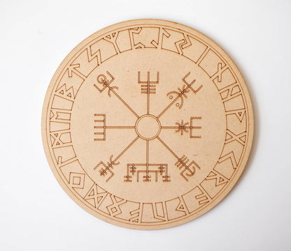 Rune Sets with Wooden Grid Plate for Generosity, Protection, Grounding, and Energy Healing