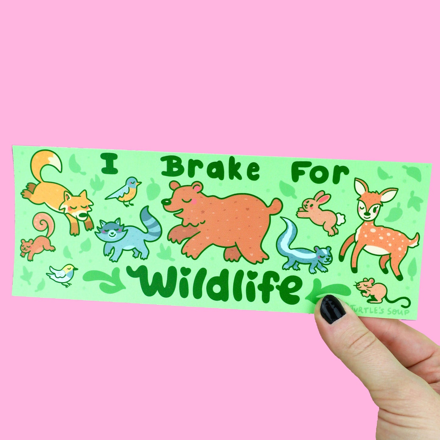 I Brake For Wildlife Forest Vinyl Bumper Sticker