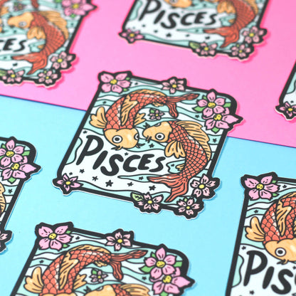 Zodiac Astrology Horoscope Vinyl Stickers Featuring All 12 Star Sign Symbols and Names