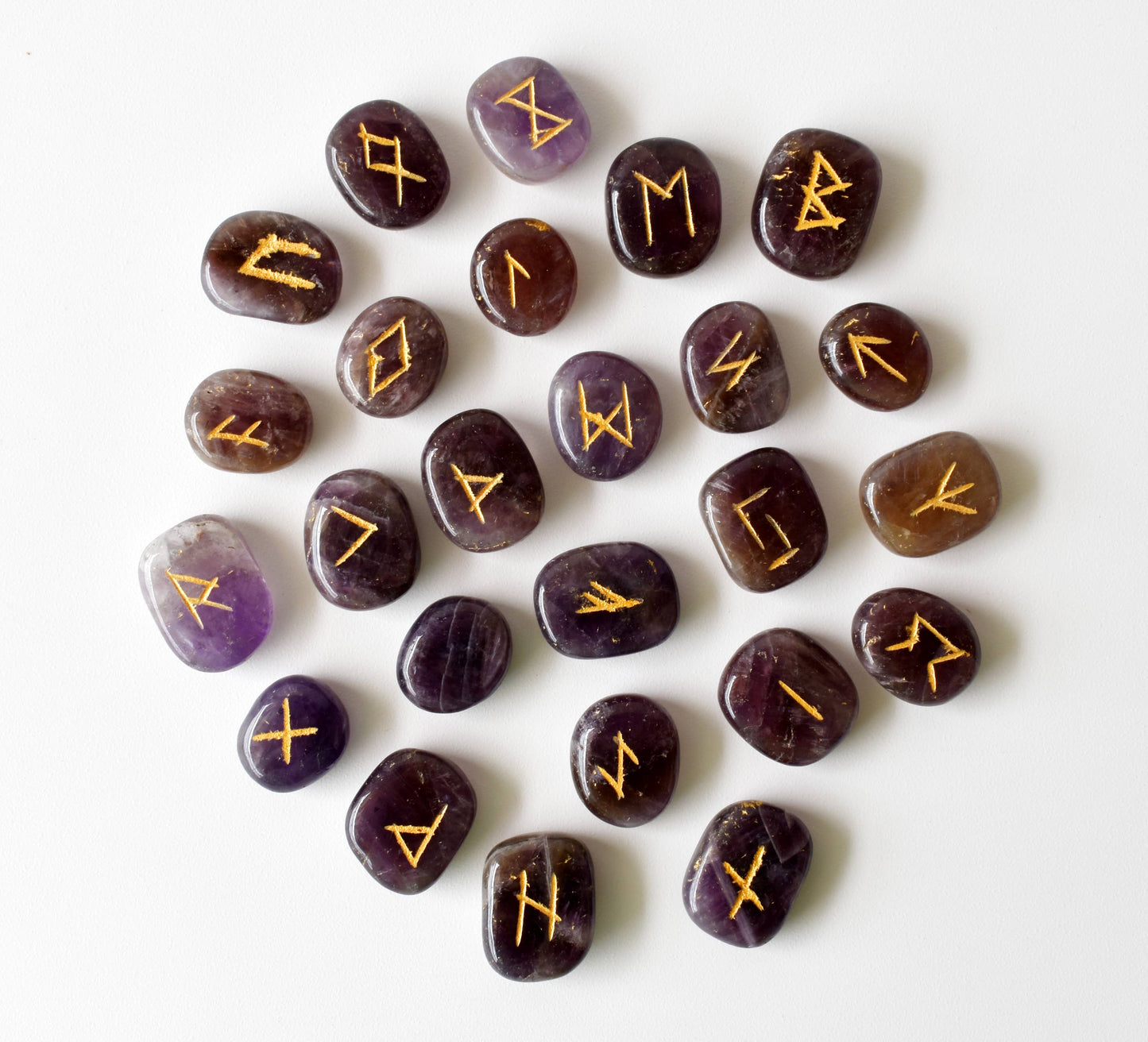Rune Sets with Wooden Grid Plate for Generosity, Protection, Grounding, and Energy Healing