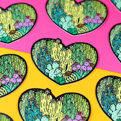 Cactus Heart Cacti Succulent Garden Desert Vinyl Sticker