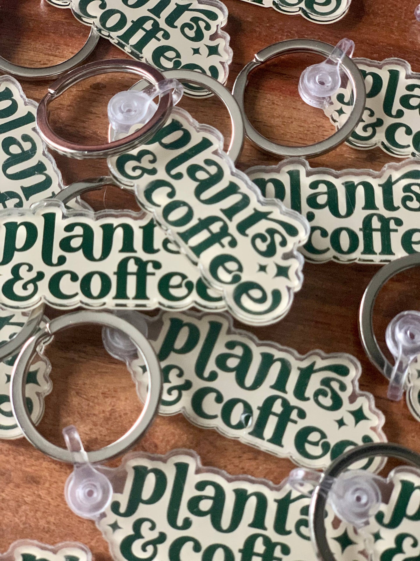 Plants & Coffee Keychain