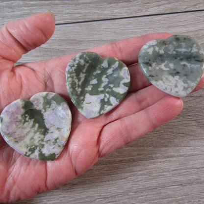 Moss Agate Heart Worry