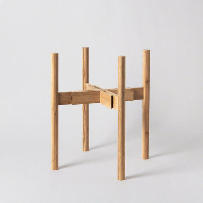 Adjustable Dark Bamboo Plant Stand