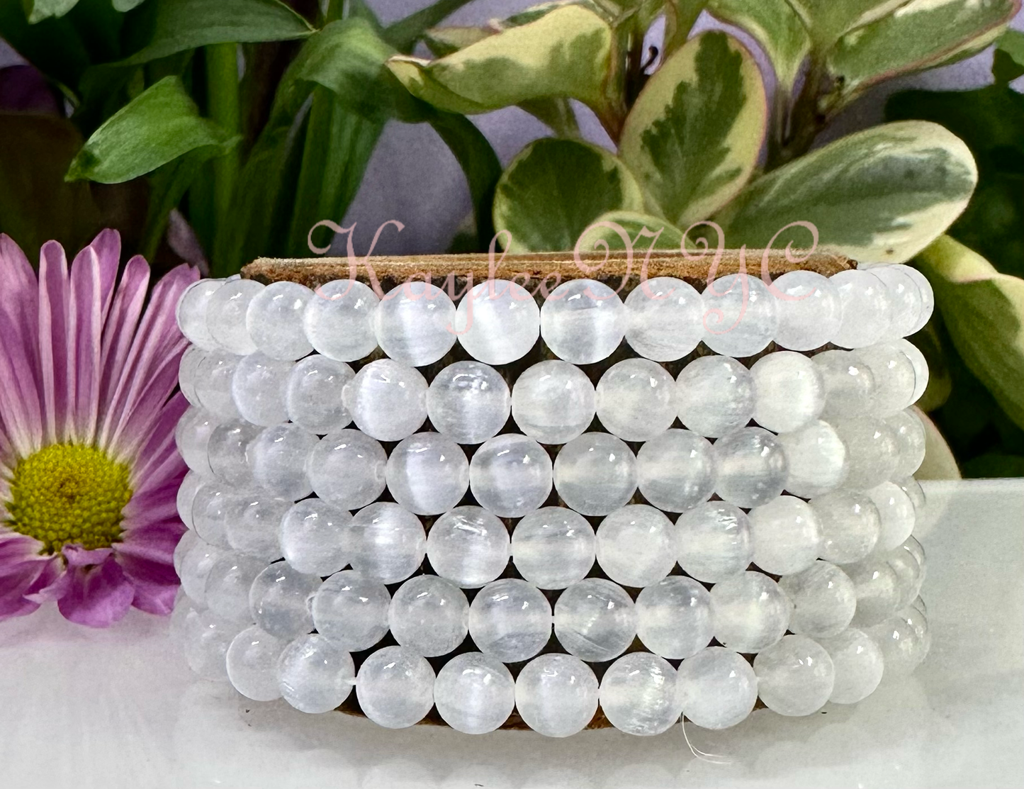 Selenite 6mm 7.5” Stretch Bracelet