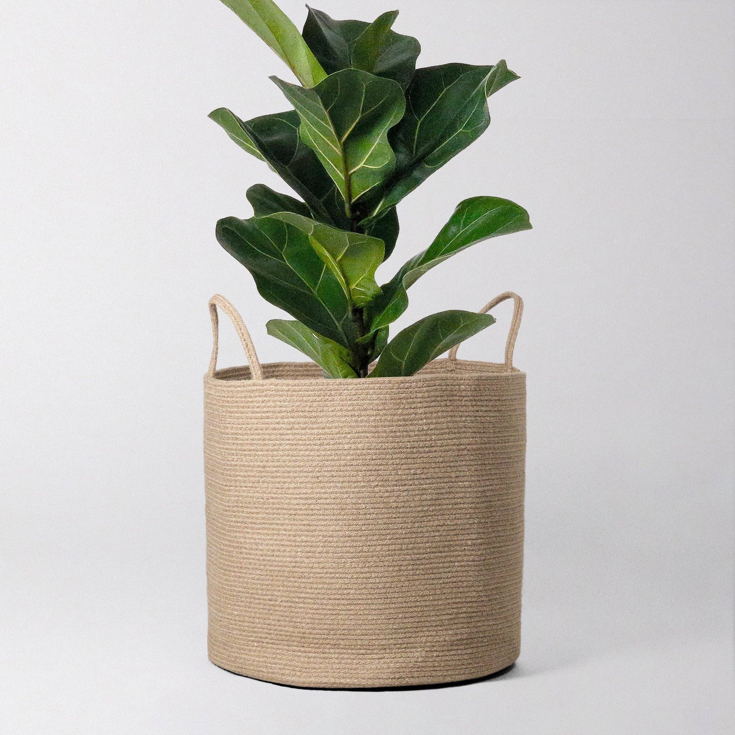 woven jute planter Hand-woven Jute Laundry & Planter Baskets Beige