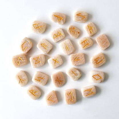 Rune Sets with Wooden Grid Plate for Generosity, Protection, Grounding, and Energy Healing