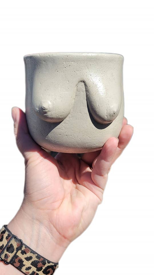 Boobie Pot | Cement | Flower Pot | Planter | Funny Pot