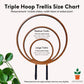Wood Triple Hoop Indoor Plant Trellis: Decorative Support for Climbing Houseplants