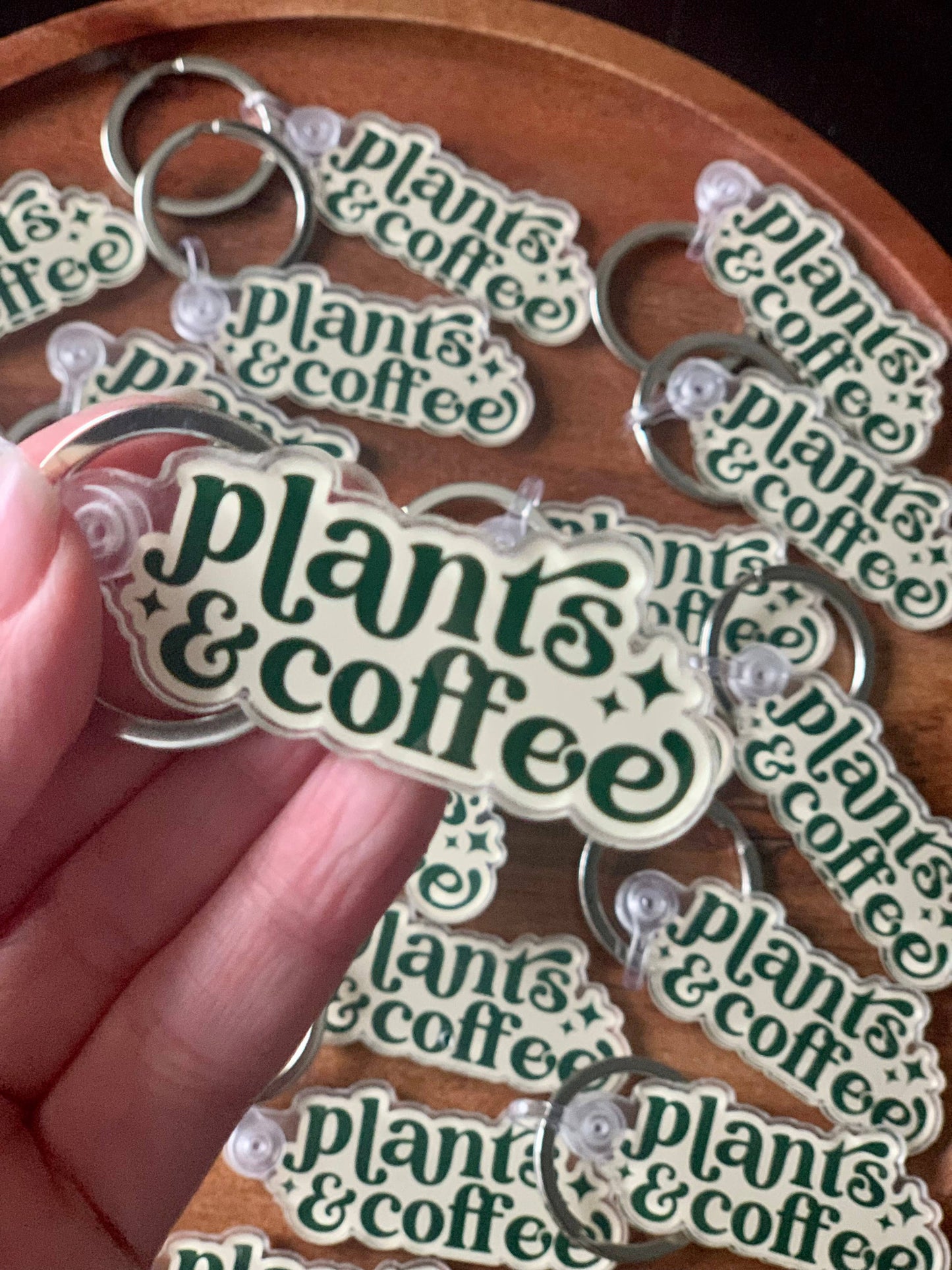 Plants & Coffee Keychain