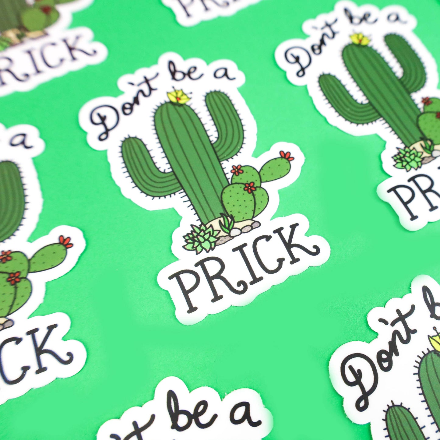 Don't Be A Prick Cactus Funny Water Bottle Vinyl Sticker