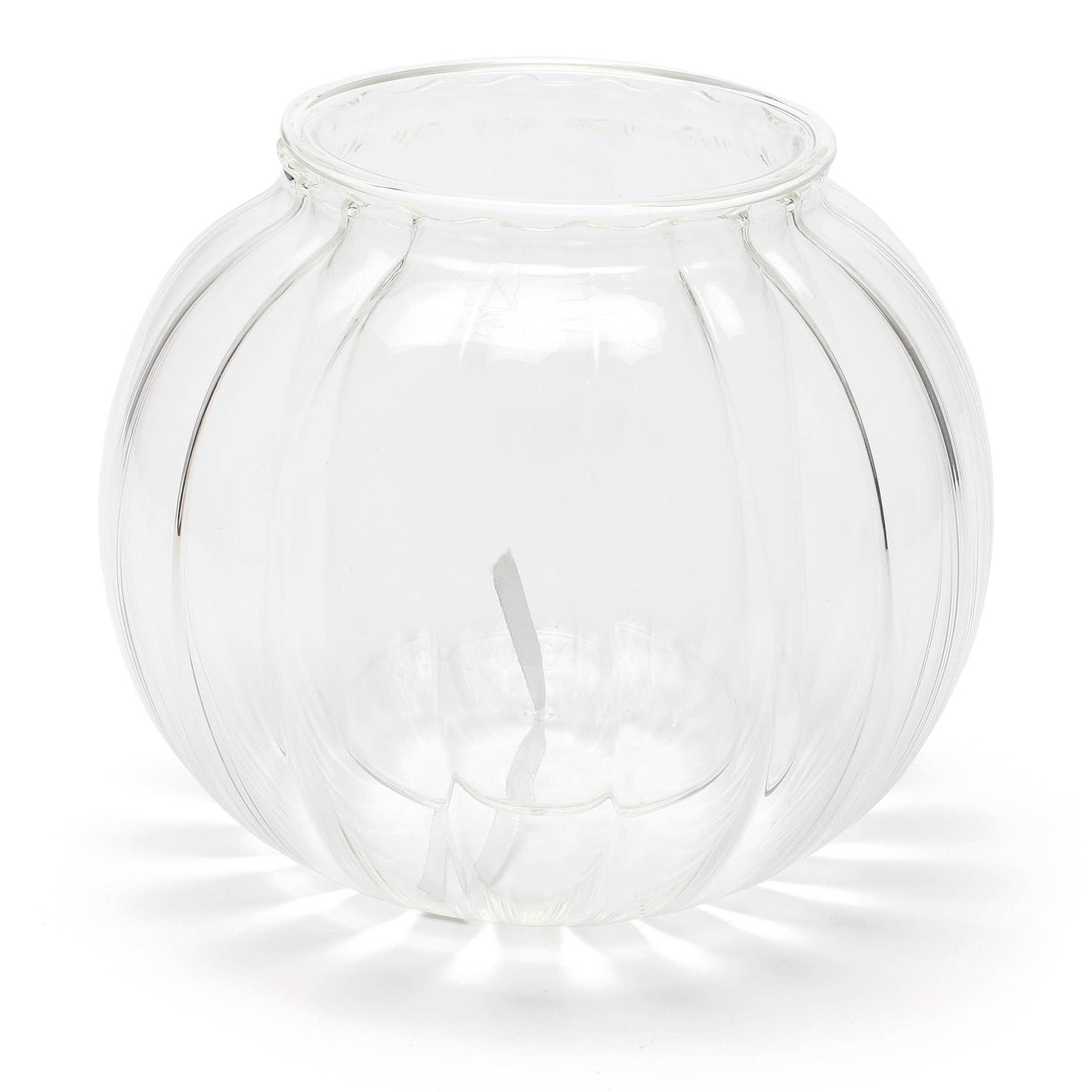 Medium Ribbed Self-watering Planter: Clear