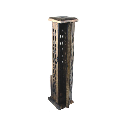 Hand Carved Wooden Incense Burner Tower