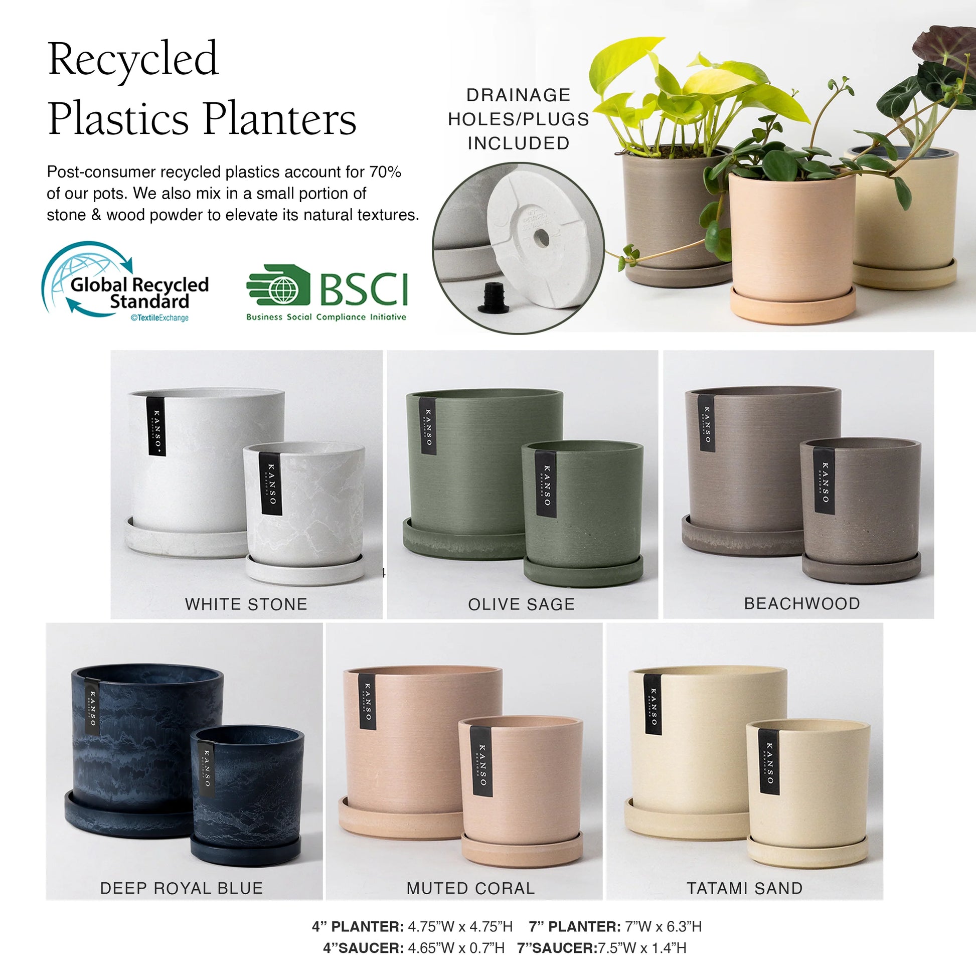 earth pots for plants Kanso Signature Planters & Saucer – Botanica