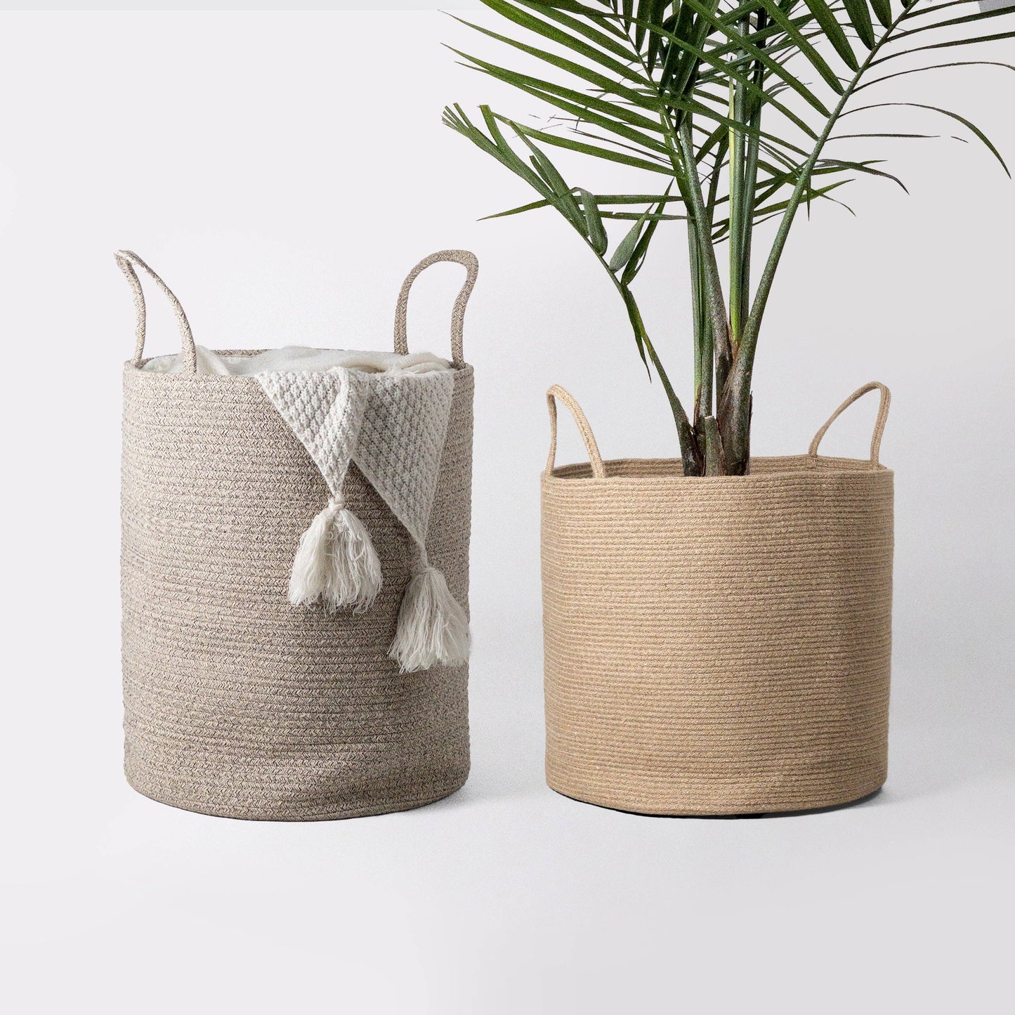Hand-woven Jute Planter Baskets