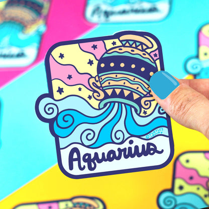Zodiac Astrology Horoscope Vinyl Stickers Featuring All 12 Star Sign Symbols and Names