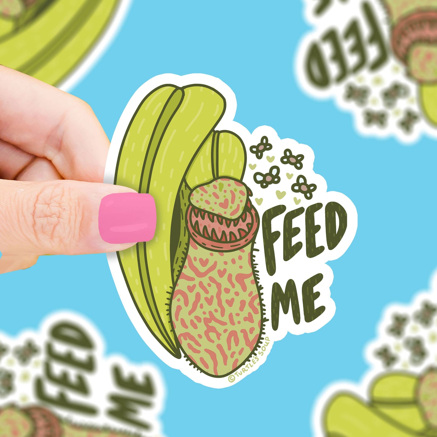 Feed Me Pitcher Plant Carnivorous Laptop Decal Vinyl Sticker