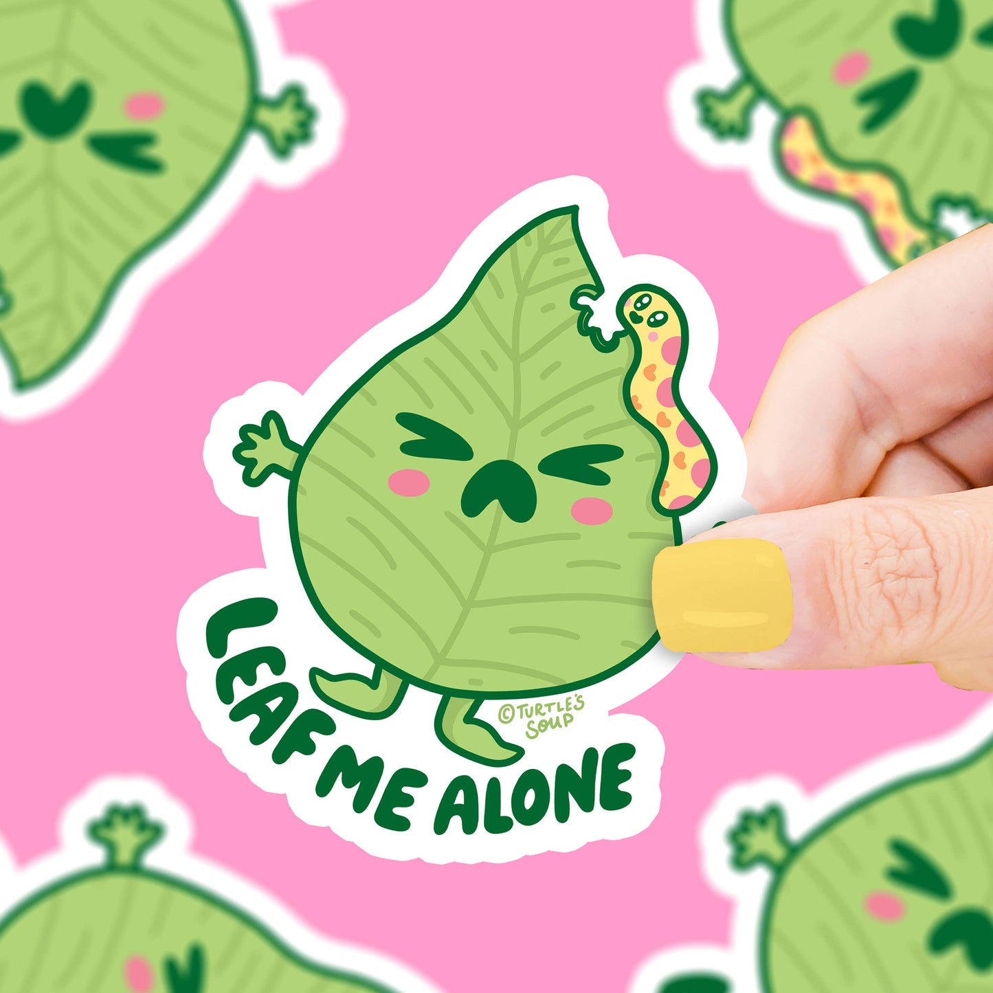 Leaf Me Alone Plant Leaf Antisocial Anxiety Vinyl Sticker