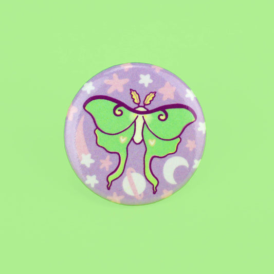 Luna Moth Night Insect Bug Gift Pinback Button