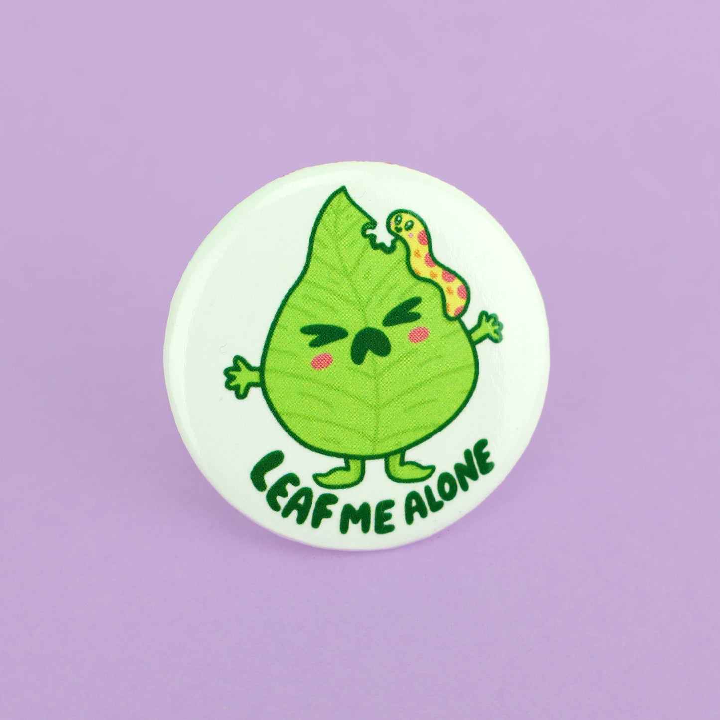 Leaf Me Alone Funny Anti-Social Plant Gift Pinback Button