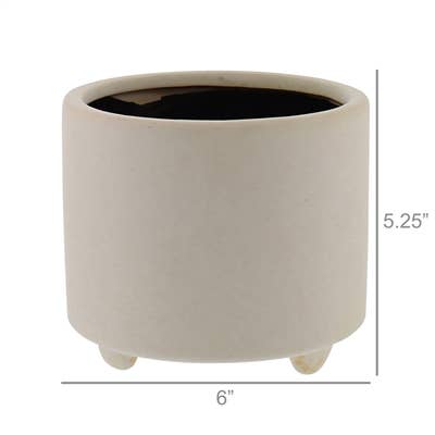 Simon Footed Planter - Matte White