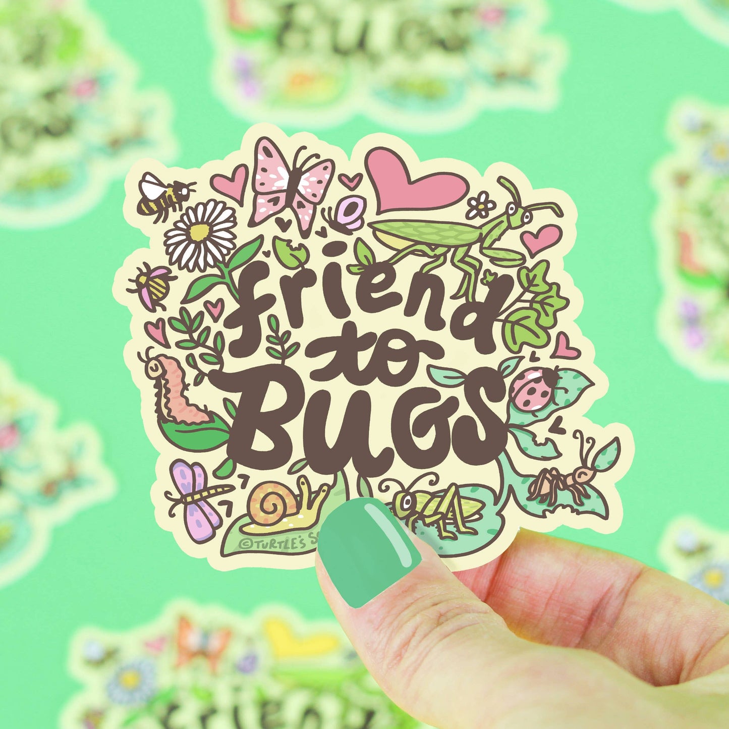 Friend To Bugs Waterproof Water Bottle Vinyl Sticker