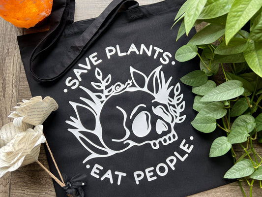 Save Plants Eat People Cotton Tote Bag