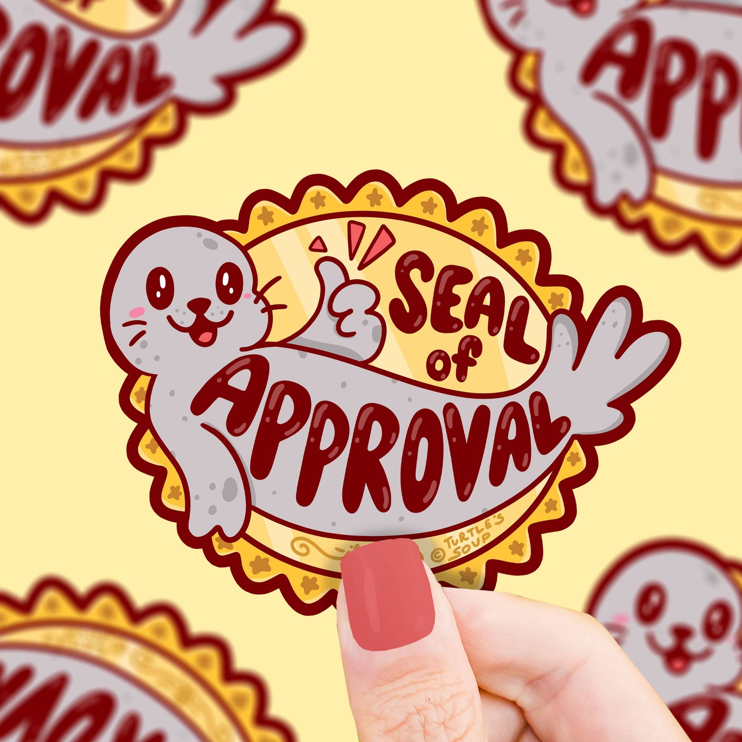 Seal of Approval Aquatic Animal Ocean Cute Art Vinyl Sticker