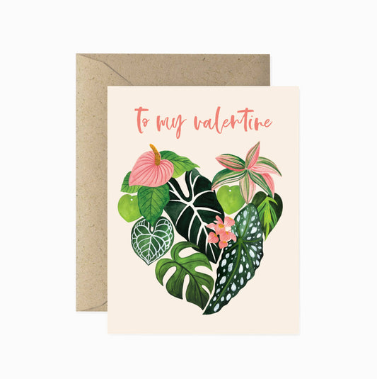 To My Valentine Plant Love Card & Valentine's Day Card